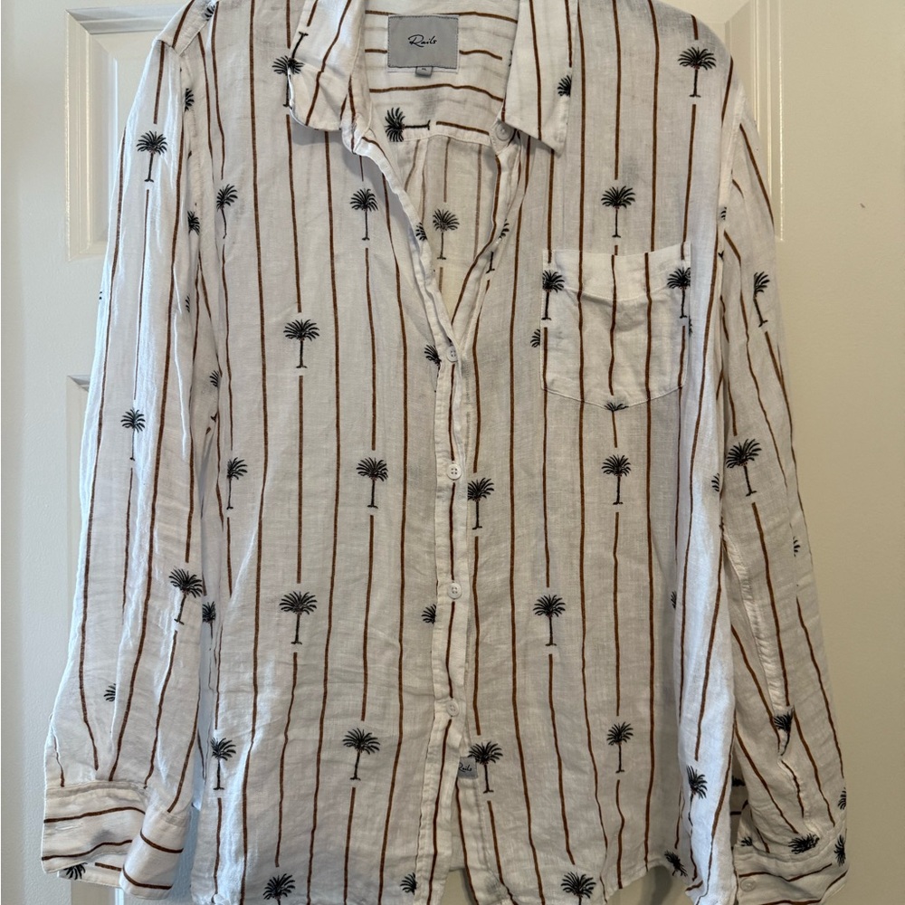 Rails Charli Shirt with Palm Tree Design